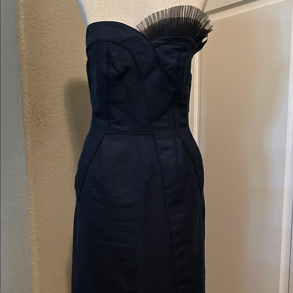 Marc by Marc Jacobs Kitty Navy Black Tulle Strapless Dress 6